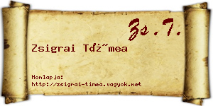 Zsigrai Tímea névjegykártya