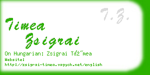 timea zsigrai business card